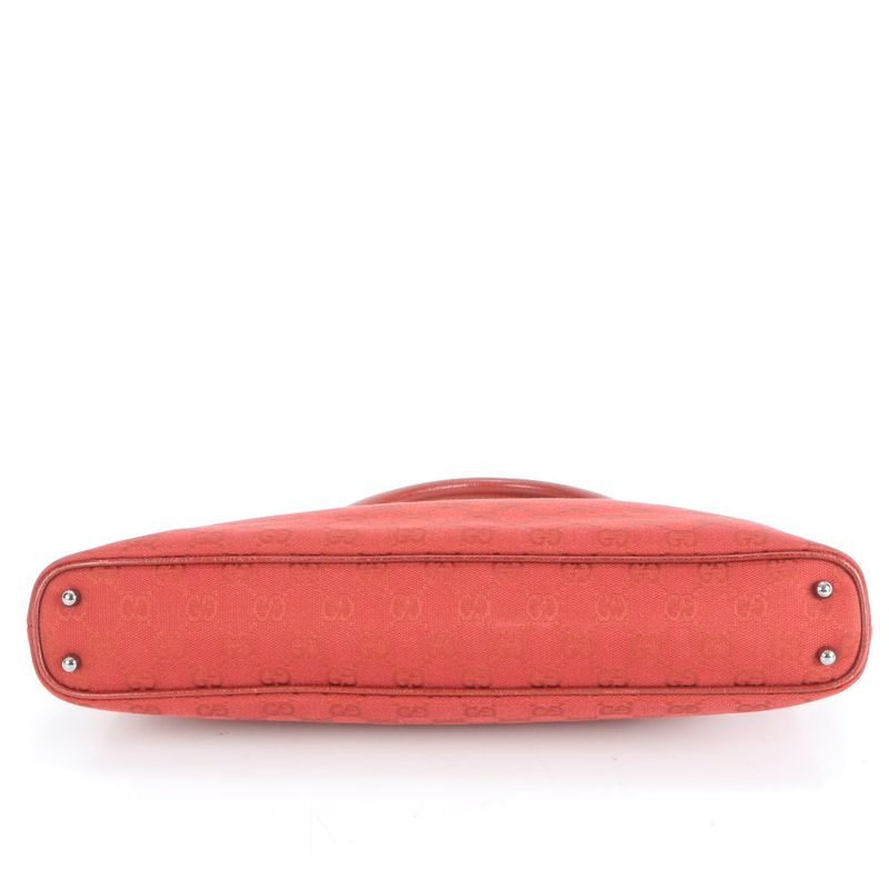 Gucci GG Canvas 113015 Leather Tote Bag Hand Silver Hardware Women's EUE Cx35-10