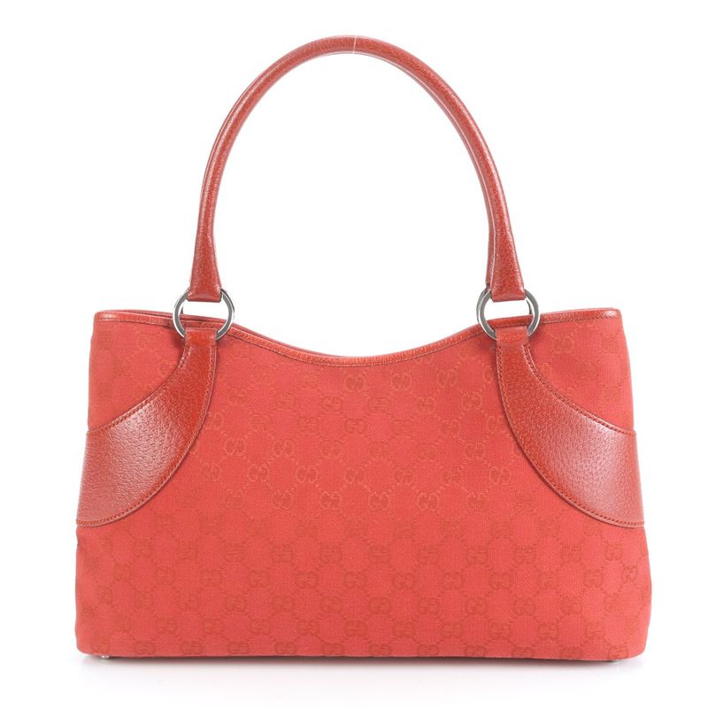 Gucci GG Canvas 113015 Leather Tote Bag Hand Silver Hardware Women's EUE Cx35-10