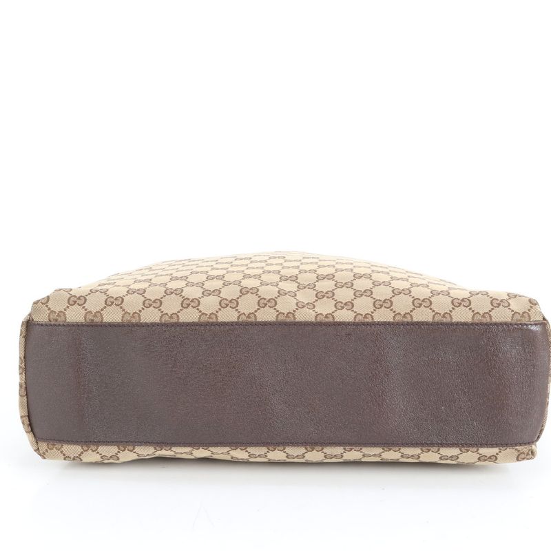 Gucci GG Canvas Sherry Line 131233 Leather Tote Bag Shoulder Business Commuter