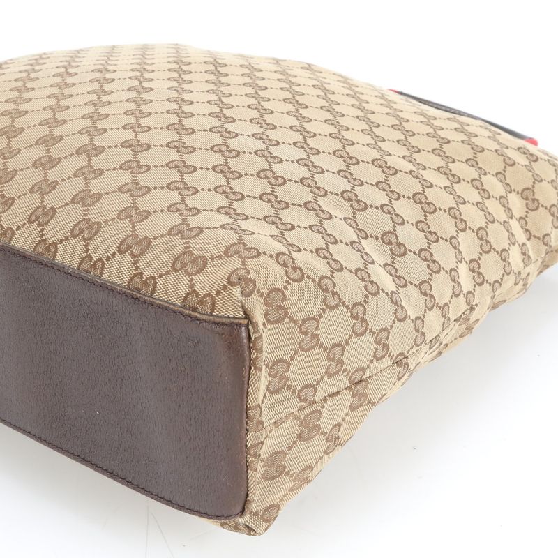 Gucci GG Canvas Sherry Line 131233 Leather Tote Bag Shoulder Business Commuter