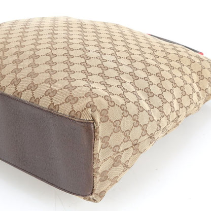 Gucci GG Canvas Sherry Line 131233 Leather Tote Bag Shoulder Business Commuter