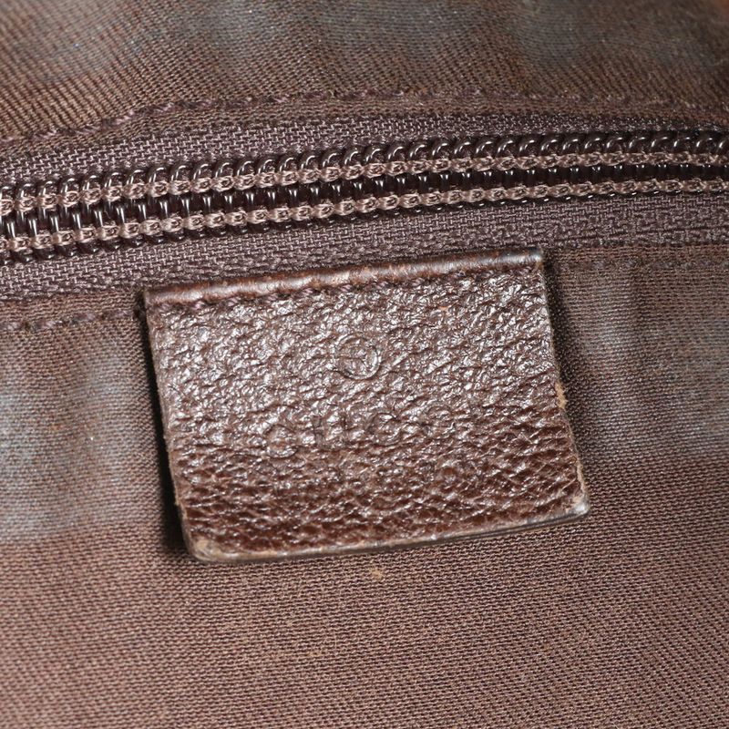 Gucci GG Canvas Sherry Line 131233 Leather Tote Bag Shoulder Business Commuter