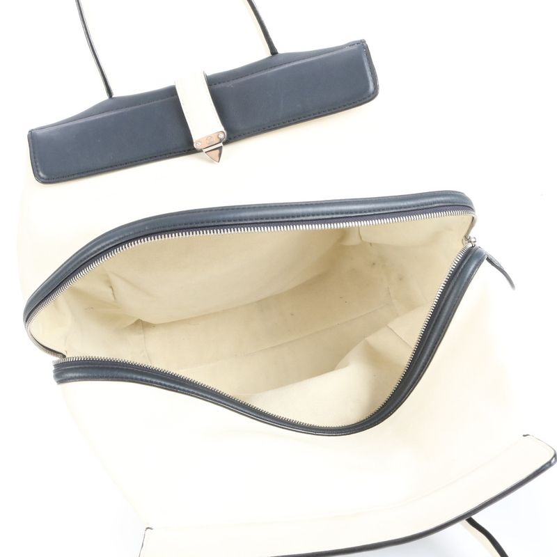 Louis Vuitton North South M94189 Leather Tote Bag Hand Navy Silver Hardware