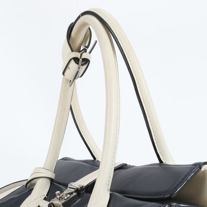 Louis Vuitton North South M94189 Leather Tote Bag Hand Navy Silver Hardware