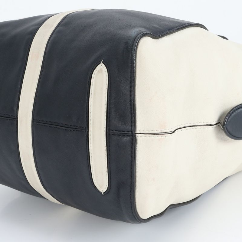 Louis Vuitton North South M94189 Leather Tote Bag Hand Navy Silver Hardware