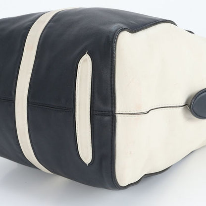 Louis Vuitton North South M94189 Leather Tote Bag Hand Navy Silver Hardware