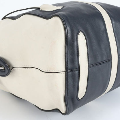 Louis Vuitton North South M94189 Leather Tote Bag Hand Navy Silver Hardware