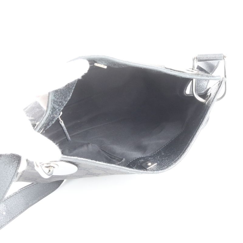 Gucci GG Canvas Leather Shoulder Bag Crossbody Messenger Business Black 120841