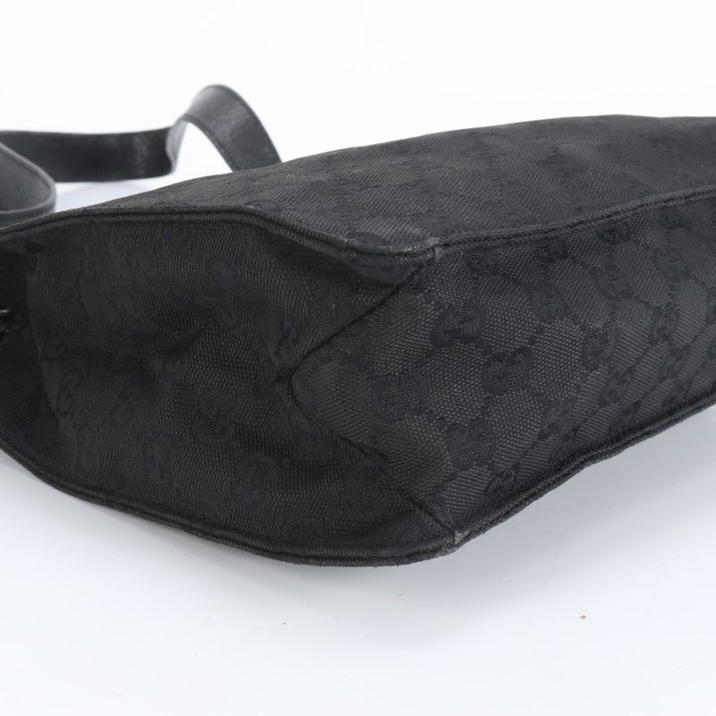 Gucci GG Canvas Leather Shoulder Bag Crossbody Messenger Business Black 120841