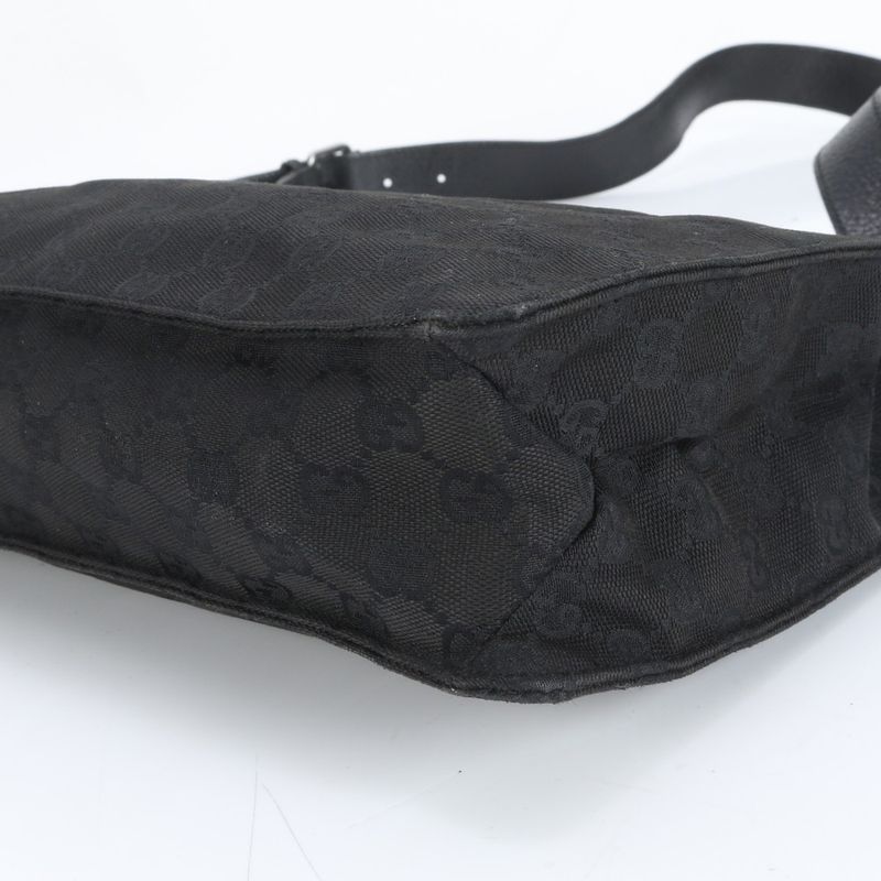 Gucci GG Canvas Leather Shoulder Bag Crossbody Messenger Business Black 120841
