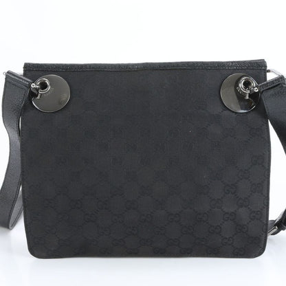 Gucci GG Canvas Leather Shoulder Bag Crossbody Messenger Business Black 120841