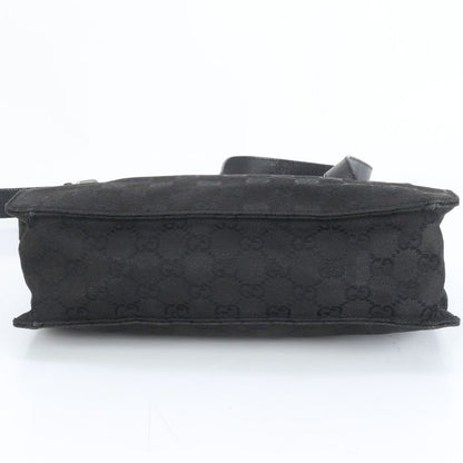 Gucci GG Canvas Leather Shoulder Bag Crossbody Messenger Business Black 120841