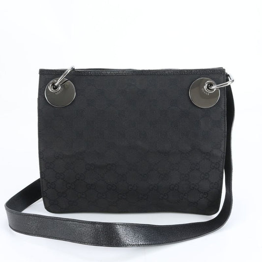 Gucci GG Canvas Leather Shoulder Bag Crossbody Messenger Business Black 120841