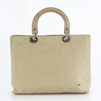 Christian Dior Canage Lady Dior Leather Tote Bag Hand Silver Hardware Women's
