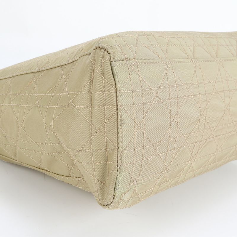 Christian Dior Canage Lady Dior Leather Tote Bag Hand Silver Hardware Women's