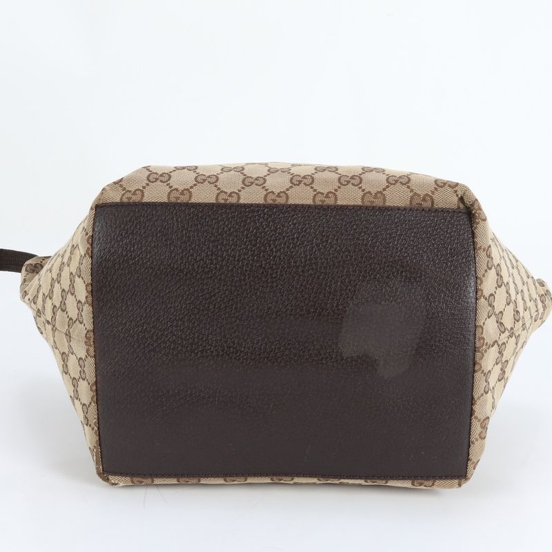 Gucci GG Canvas Sherry Line Leather Tote Bag Shoulder Hand 131230 Women ECE