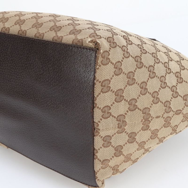 Gucci GG Canvas Sherry Line Leather Tote Bag Shoulder Hand 131230 Women ECE