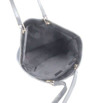 Gucci GG Canvas Leather Tote Bag Shoulder Black Gold Hardware 002-1098 A4 Women