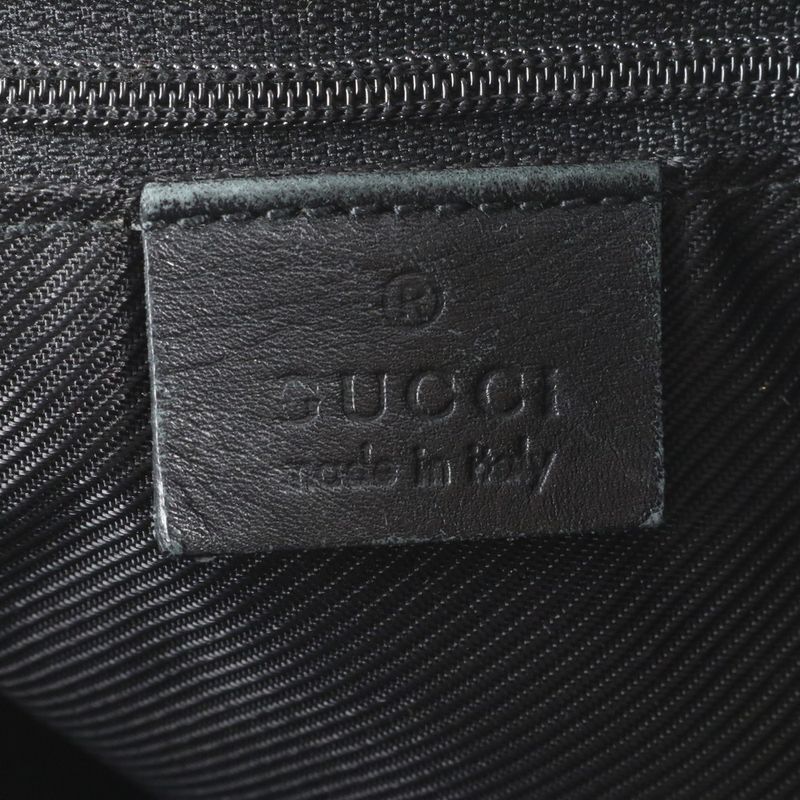 Gucci GG Canvas Leather Tote Bag Shoulder Black Gold Hardware 002-1098 A4 Women