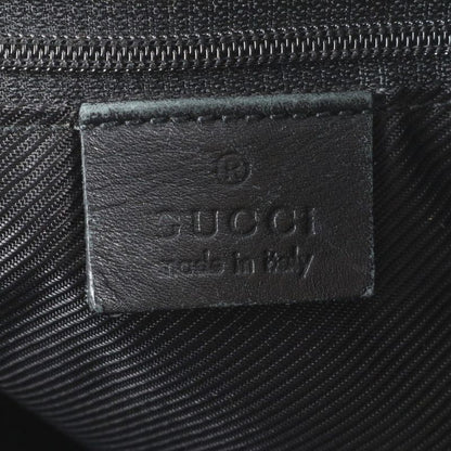 Gucci GG Canvas Leather Tote Bag Shoulder Black Gold Hardware 002-1098 A4 Women