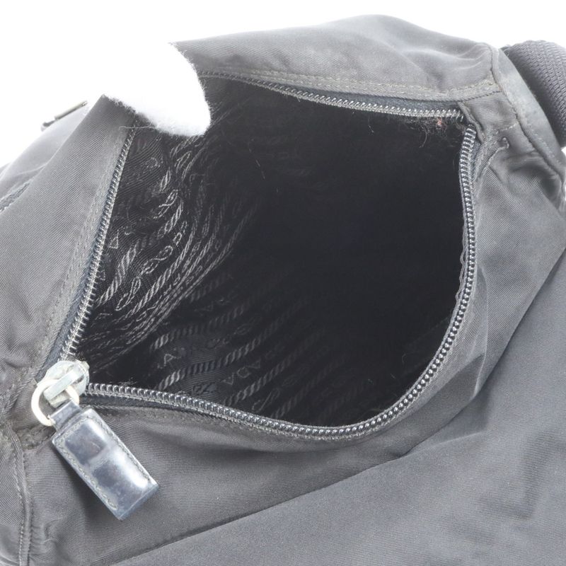 Prada Authenticity With Card Tessuto Nylon Triangle Logo B8994 Leather Shoulder
