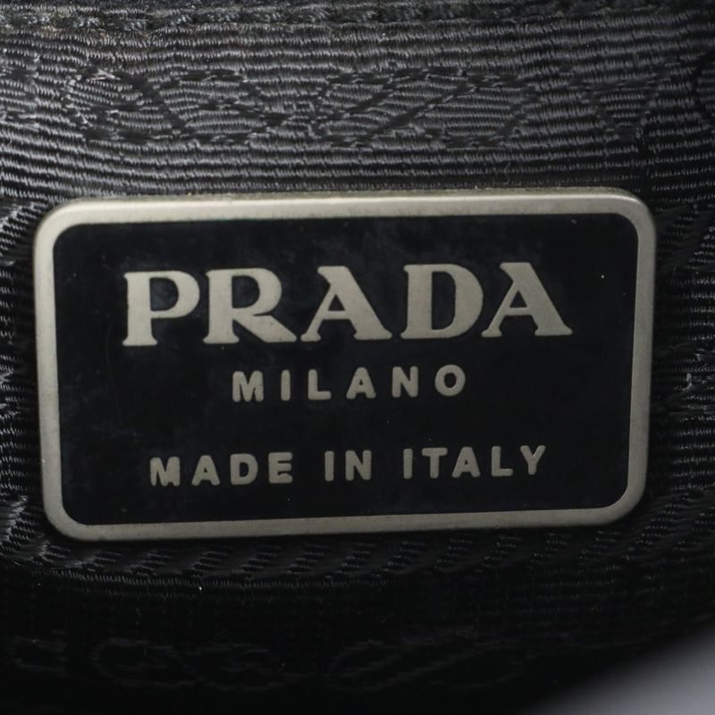 Prada Authenticity With Card Tessuto Nylon Triangle Logo B8994 Leather Shoulder