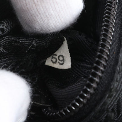 Prada Tessuto Nylon Triangle Logo Leather Backpack Sac Backpack Black Women ECE