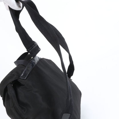Prada Tessuto Nylon Triangle Logo Leather Backpack Sac Backpack Black Women ECE