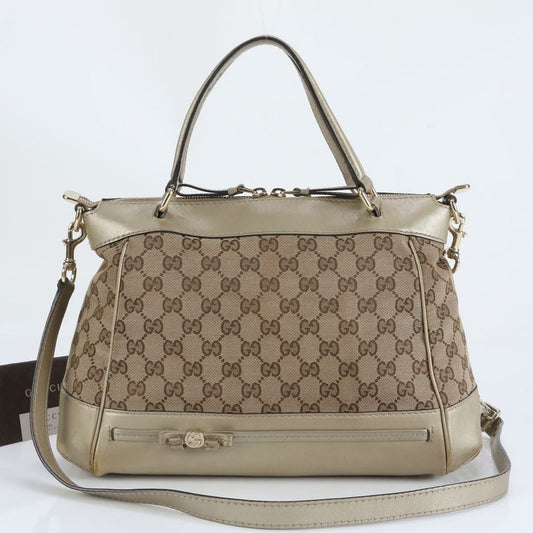 Gucci GG Canvas Mayfair Leather With Control Card 2WAY Shoulder Bag Crossbody