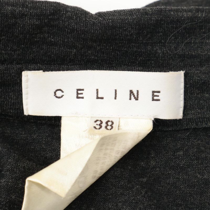 Celine Wool Big Collar Knit Long Sleeve Shirt/ 38