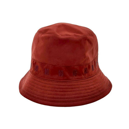 Hermes Bucket Hat Embroidery Polyester Nylon Acetate Accessory Red 29775