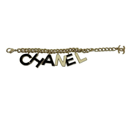 Chanel Logo Coco Mark Bracelet Bangle Accessories Black White 22BA