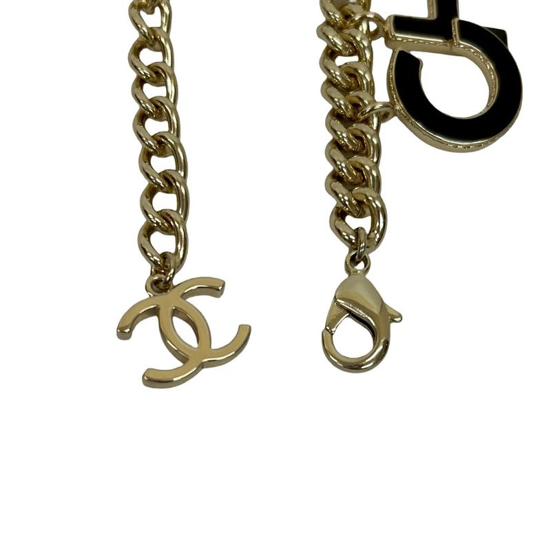 Chanel Logo Coco Mark Bracelet Bangle Accessories Black White 22BA