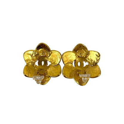 Chanel Vintage Coco Mark Motif Earrings Ear Cuff Accessory Small 95A