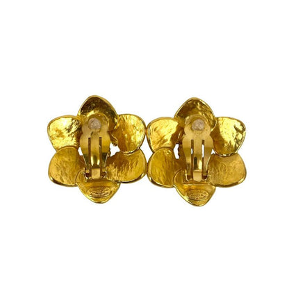 Chanel Vintage Coco Mark Motif Earrings Ear Cuff Accessory Small 95A