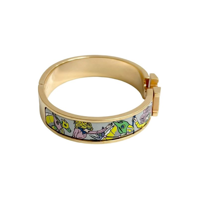 Hermes Click H Bracelet Bangle Accessory Women's Gold Multicolor 16550