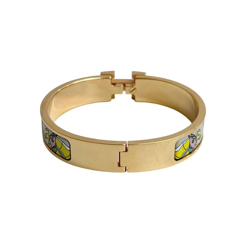 Hermes Click H Bracelet Bangle Accessory Women's Gold Multicolor 16550