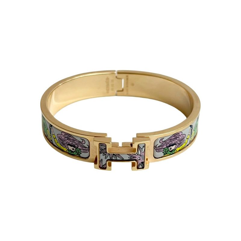 Hermes Click H Bracelet Bangle Accessory Women's Gold Multicolor 16550