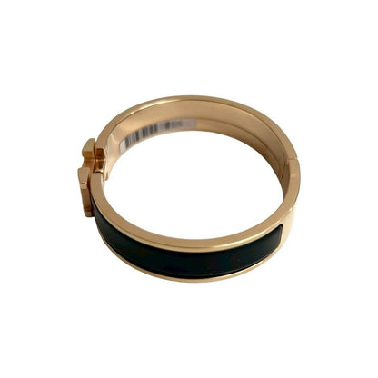 Hermes Click H Bracelet Bangle Accessory Women's Gold Black 28150