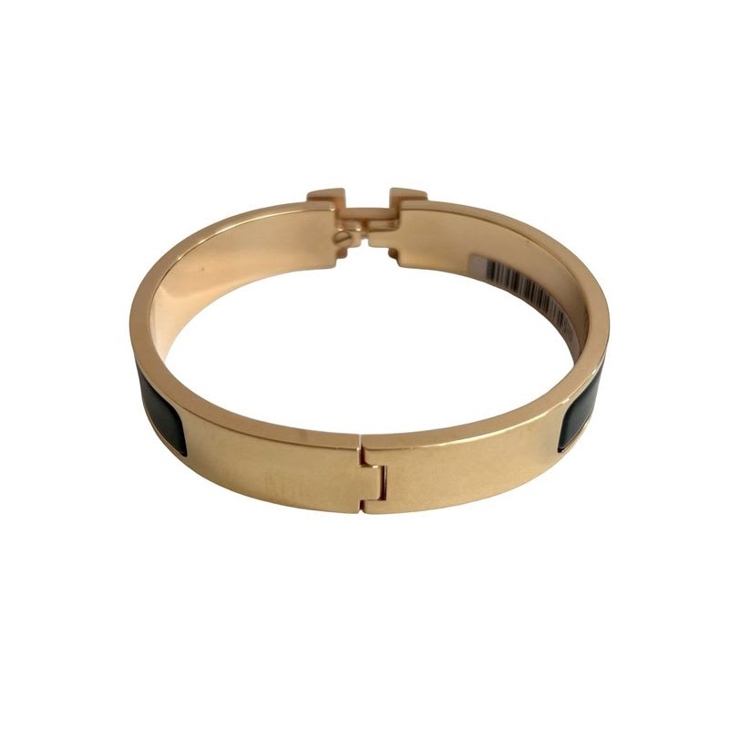 Hermes Click H Bracelet Bangle Accessory Women's Gold Black 28150