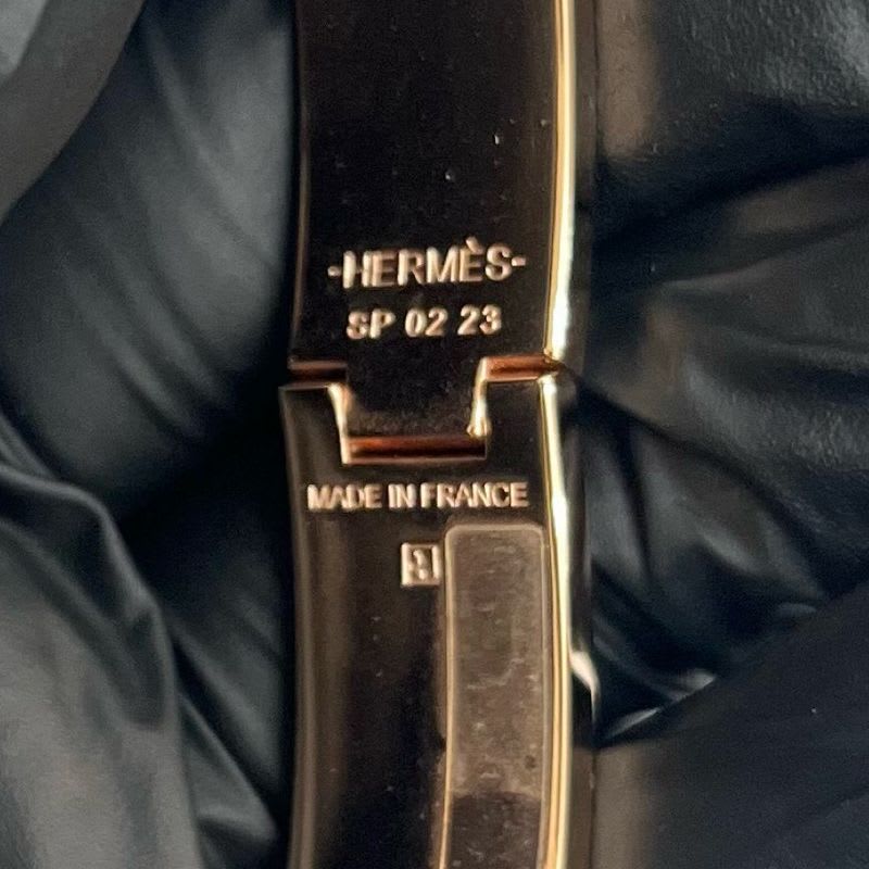Hermes Click H Bracelet Bangle Accessory Women's Gold Black 28150