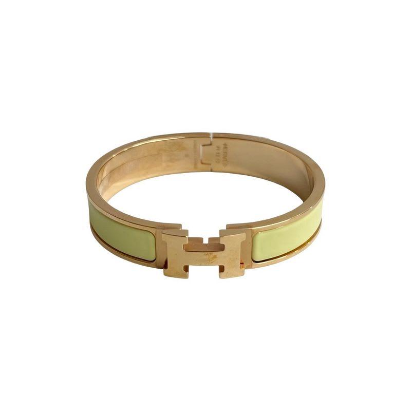 Hermes Click H Bracelet Bangle Women's Accessories Gold Yellow