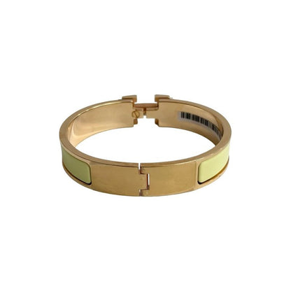Hermes Click H Bracelet Bangle Women's Accessories Gold Yellow