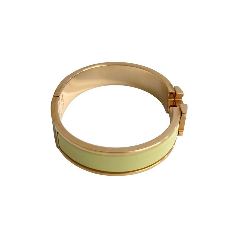 Hermes Click H Bracelet Bangle Women's Accessories Gold Yellow