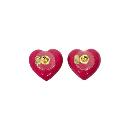 Chanel Coco Mark Heart Rhinestone Metal Earrings 23CP