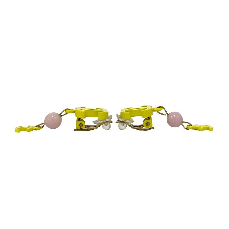 Chanel Coco Mark Motif Plastic Earrings Ear Cuff Accessory Gold 03S