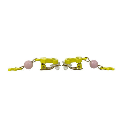Chanel Coco Mark Motif Plastic Earrings Ear Cuff Accessory Gold 03S
