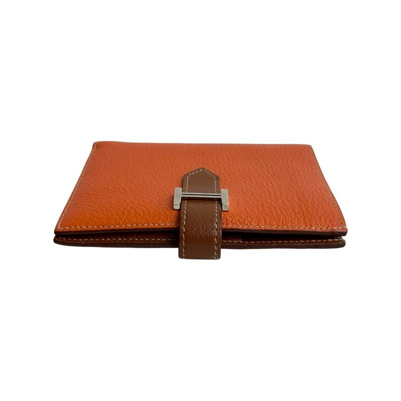 Hermes Bearn Compact Chevrumisol Leather Bifold Wallet O Stamp