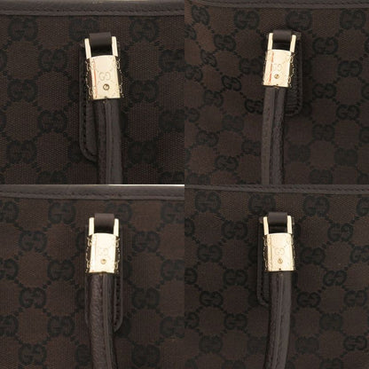 Gucci 290826 GG Canvas Gold Hardware Brown Tote Bag 0790 Gucci
