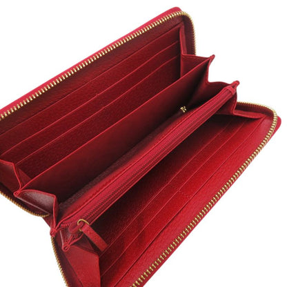 Gucci Tricolor Print Zip Around Wallet 524790 Canvas Leather Red Long Wallet
